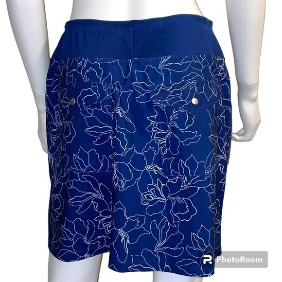 Pebble Beach Dry-Luxe Performance Navy Floral Golf Tennis Skort Skirt Size M - Picture 2 of 9